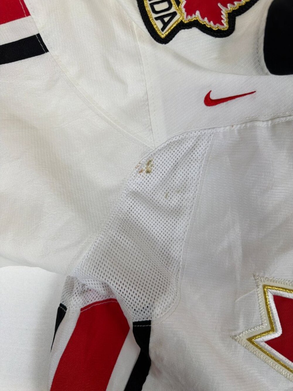 VTG Nike Team Canada Hockey Jersey L/XL White Red Nike Hockey Engineered Mens - Picture 7 of 12